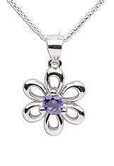 handsome daisy February birthstone baby necklace
